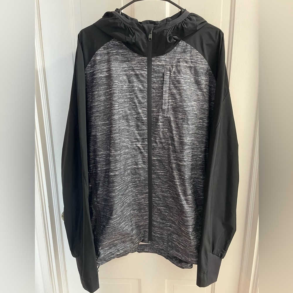 Lululemon men’s pack-it jacket needle texture black and white size XXL